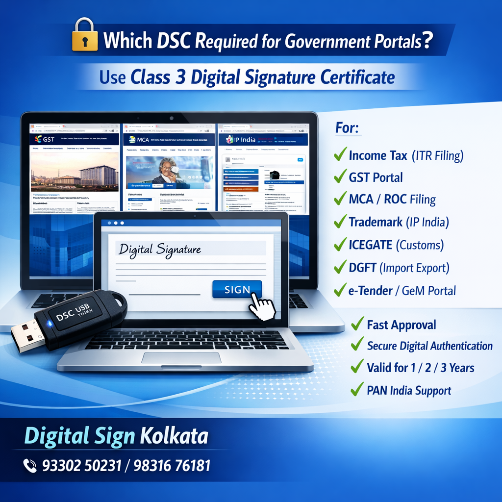 Class 3 DSC for government portals